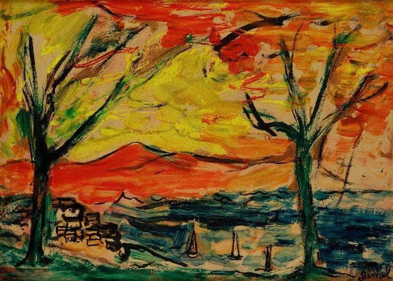Georges GIMEL (1898-1962)
Lac de Genève Huile sur panneau. Signée en bas à droite. 32 x 45 cm