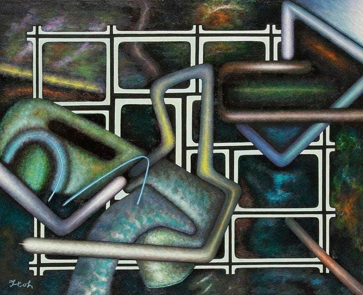 Katsu ITOH (XXe siècle)
Avec le temps et puis..., 1986 Huile sur toile. Signée en bas à droite. Signée, datée et titrée au dos. 54 x 65 cm