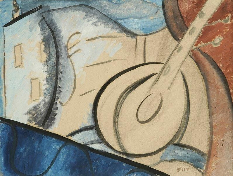 Meline KOTCHAR (1899- ?)
Banjo et paysage Huile et gouache sur papier. Signée en bas à droite. Cachet de la vente de l'atelier en 1983. 47 x 62 cm Provenance: Vente, Versailles, 20 février 1983, n°187.