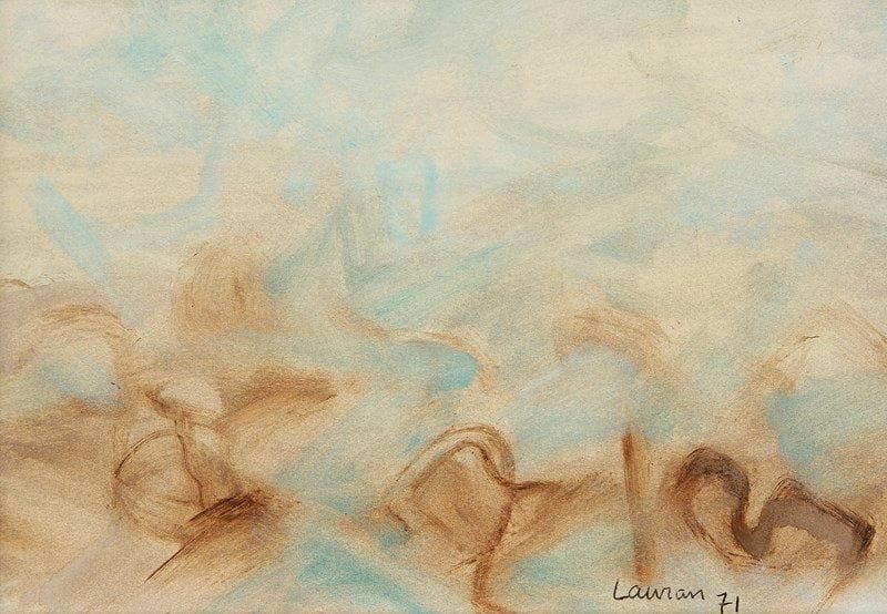André LAURAN (1922-2009)
La Plage, 1971 Huile sur carton. Signée et datée en bas à droite. 17 x 22 cm
