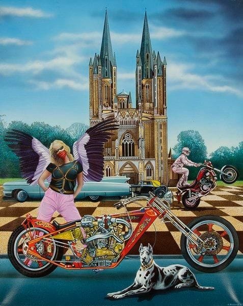 Gérard BAUER (Né en 1947)
Les Dieux fous, 1985 Acrylique sur toile. Signée et datée en bas à droite. Signée au dos. 92 x 73 cm
