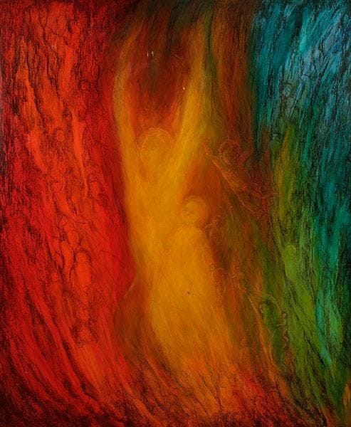 Paul MAIK (1894-1985)
Puissantes attaches Huile sur toile. Signée en bas à gauche. Signée et titrée au dos. (Manques et soulèvements). 165 x 133 cm