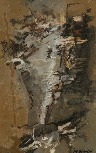 Jean-Claude BEDARD (1928-1987)
Profil de femme, 1957 Huile sur isorel. Signée et datée en bas à droite. 62 x 40 cm