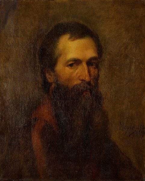 Edouard MOYSE (1827-1908)
Homme barbu, 1858 Huile sur toile. Signée et datée vers le bas à droite. (Petites restaurations). 55 x 46 cm
