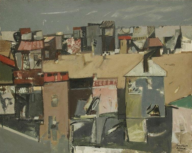 Jean-Claude BEDARD (1928-1987)
Les Toits, 1954 Huile sur toile. Signée et datée en bas à droite. 73 x 92 cm