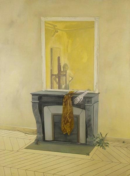 Antonio RECALCATI [italien] (né en 1938)
Interno, 1977 Huile sur toile. Signée et datée en bas à gauche. Signée, datée et titrée au dos. (Restaurations). 200 x 150 cm