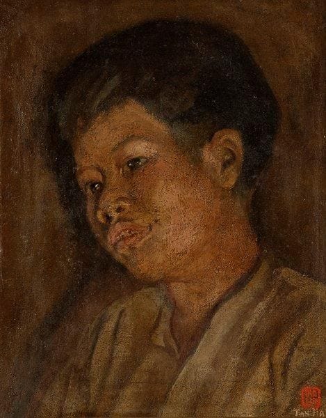 Van Ha TRAN (1911-?)
Portrait de jeune garçon Huile sur toile. Signée en bas à droite. 42 x 34 cm