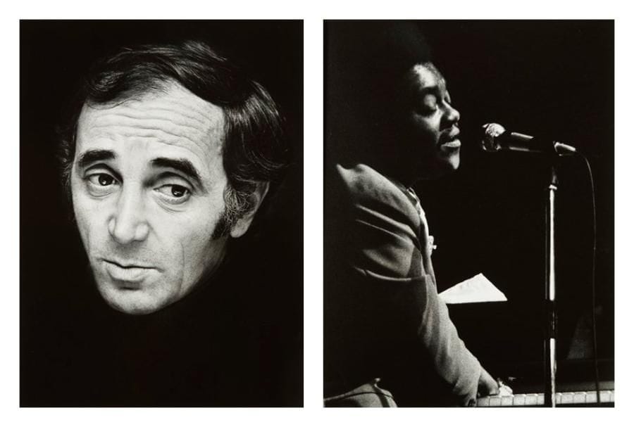 Patrick ULLMANN (Né en 1942)
Fats Domino - Charles Aznavour, 1980 et 1973 2 tirages photographiques. Signés et datés et titrés au dos. Tirages à 1 et 3 exemplaires. 29 x 39 cm chaque.