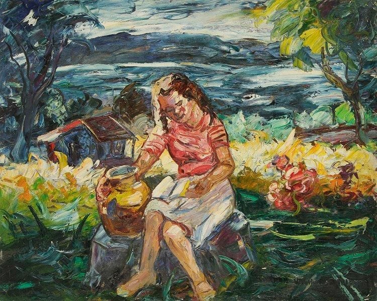 Nandor VAGH WEINMANN (1897-1978)
Fille à la cruche Huile sur toile. Signée en bas à gauche. Signée au dos. 65 x 81 cm