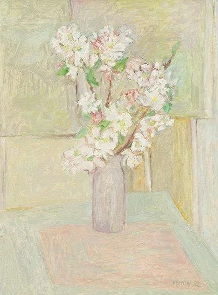 Véronique VERON (née en 1927)
Branche en fleurs, 1992 Huile sur toile. Signée et datée en bas à droite. 61 x 46 cm