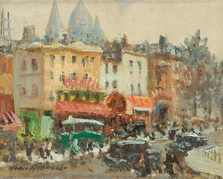 Mério AMEGLIO (1897-1970)
Paris, la Place Pigalle, 1962 Huile sur toile. Signée en bas à gauche. Signée, datée et située au dos. 22 x 27 cm