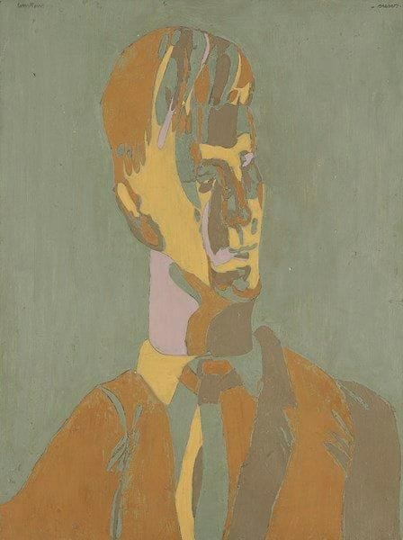 Pierre COURTENS (1921-2004)
Portrait d'homme Huile sur toile. Signée en haut à droite et à gauche du pseudonyme Suros. (Petits accidents). 73 x 54 cm