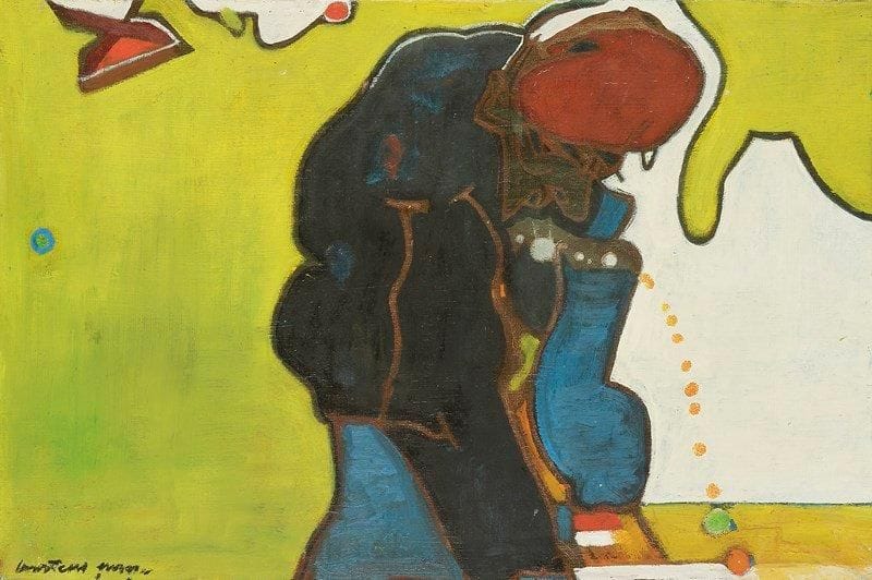 Pierre COURTENS (1921-2004)
Le Soldat Huile sur toile. Signée en bas à gauche. 55 x 81 cm