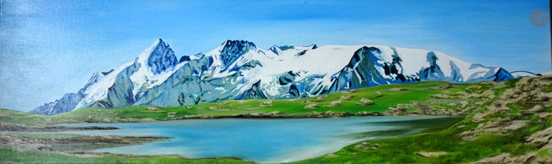 Hélène CALLET (née en 1943)
Lac noir, Meije
Huile sur toile.
30 x 100 cm
- Provenance : 
Collection de l'artiste.
