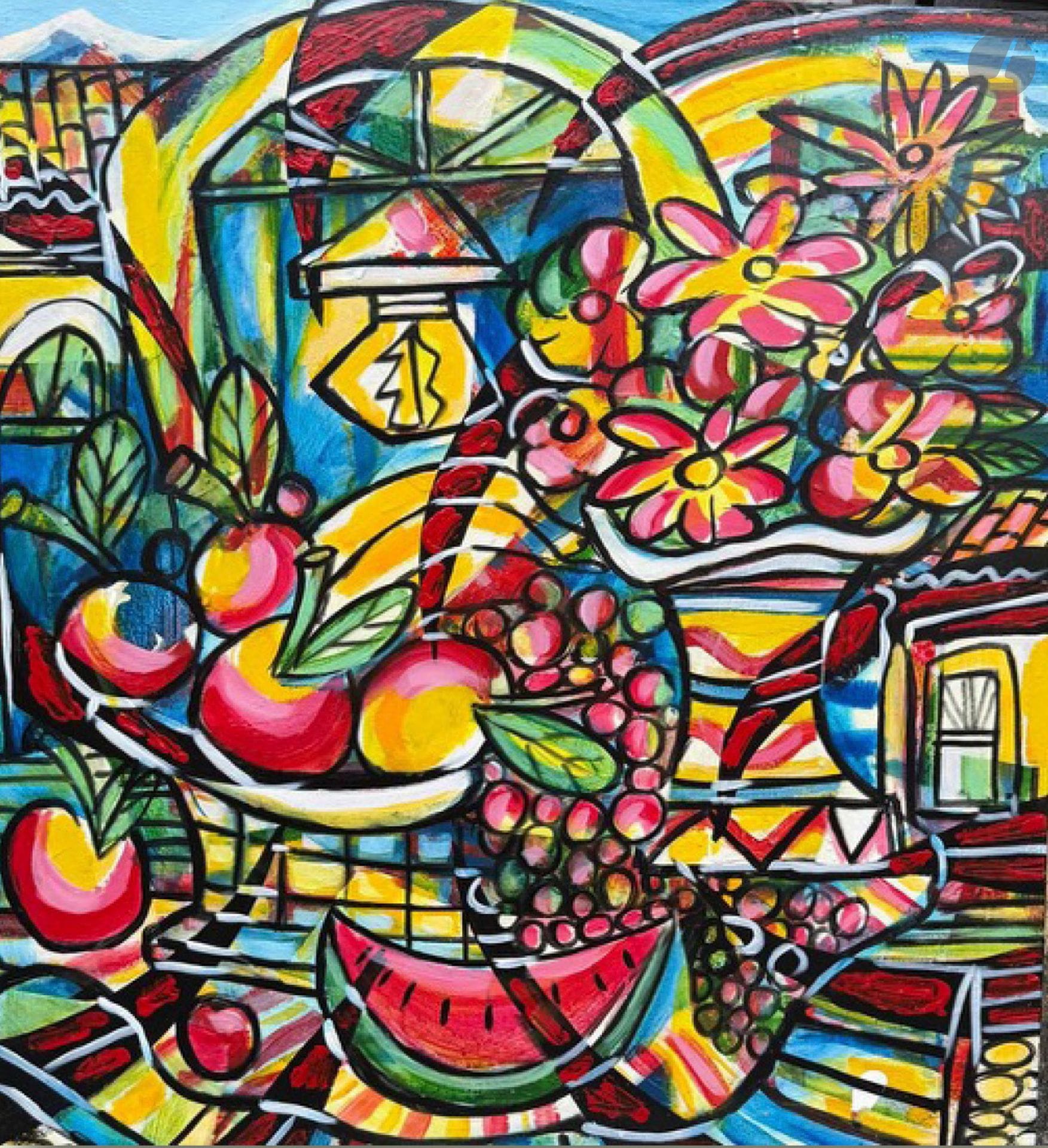 Sete MENELAW (né en 1964)
Nature vivante
Huile sur toile.
80 x 100 cm
- Provenance : 
Collection de l'artiste.