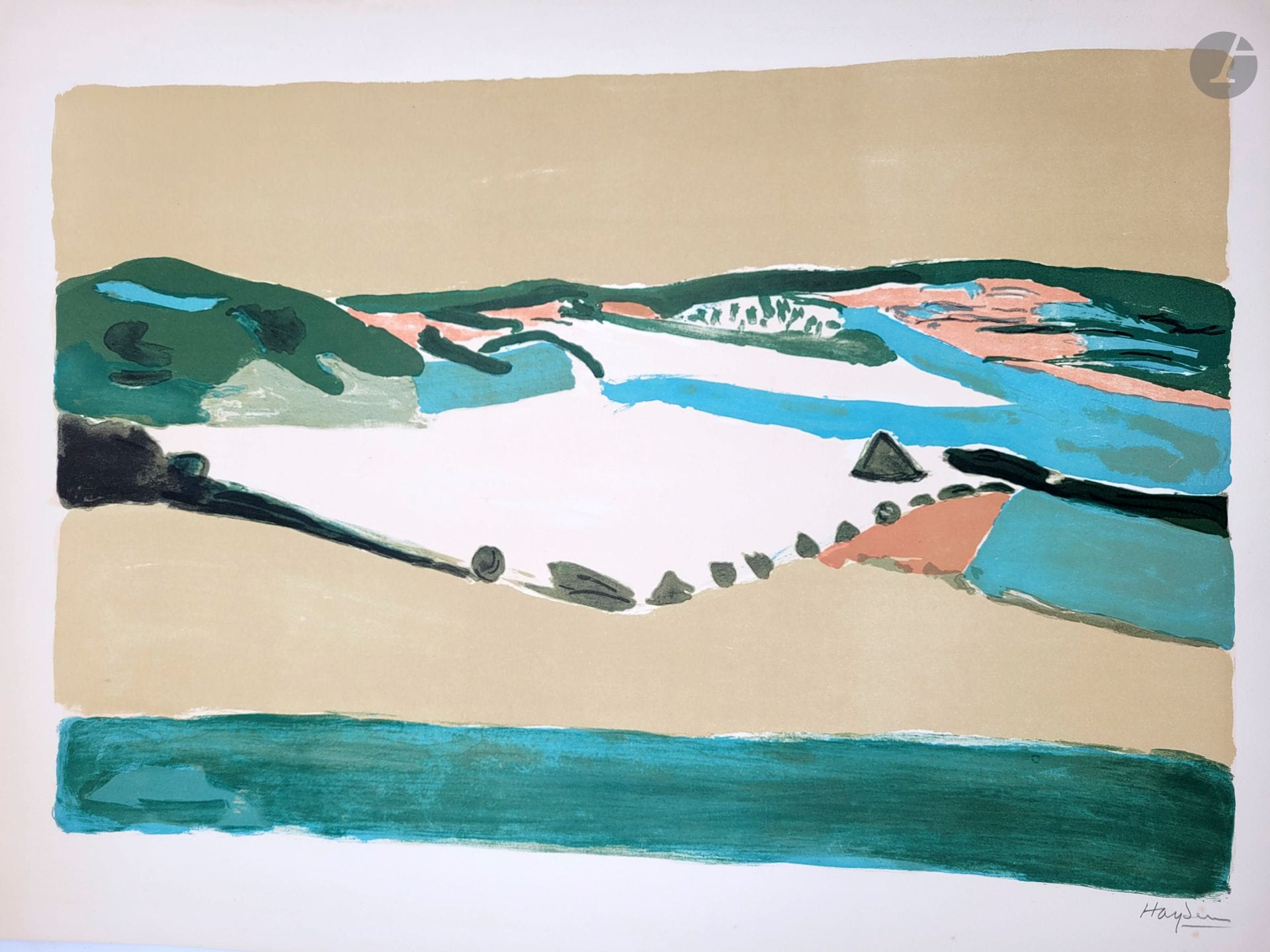 Henri HAYDEN [franco-polonais] (1883-1970)
Paysage vert
Lithographie.
Signée en bas à droite.
56 x 75.3 cm
- Provenance : 
Collection Pierre Célice.