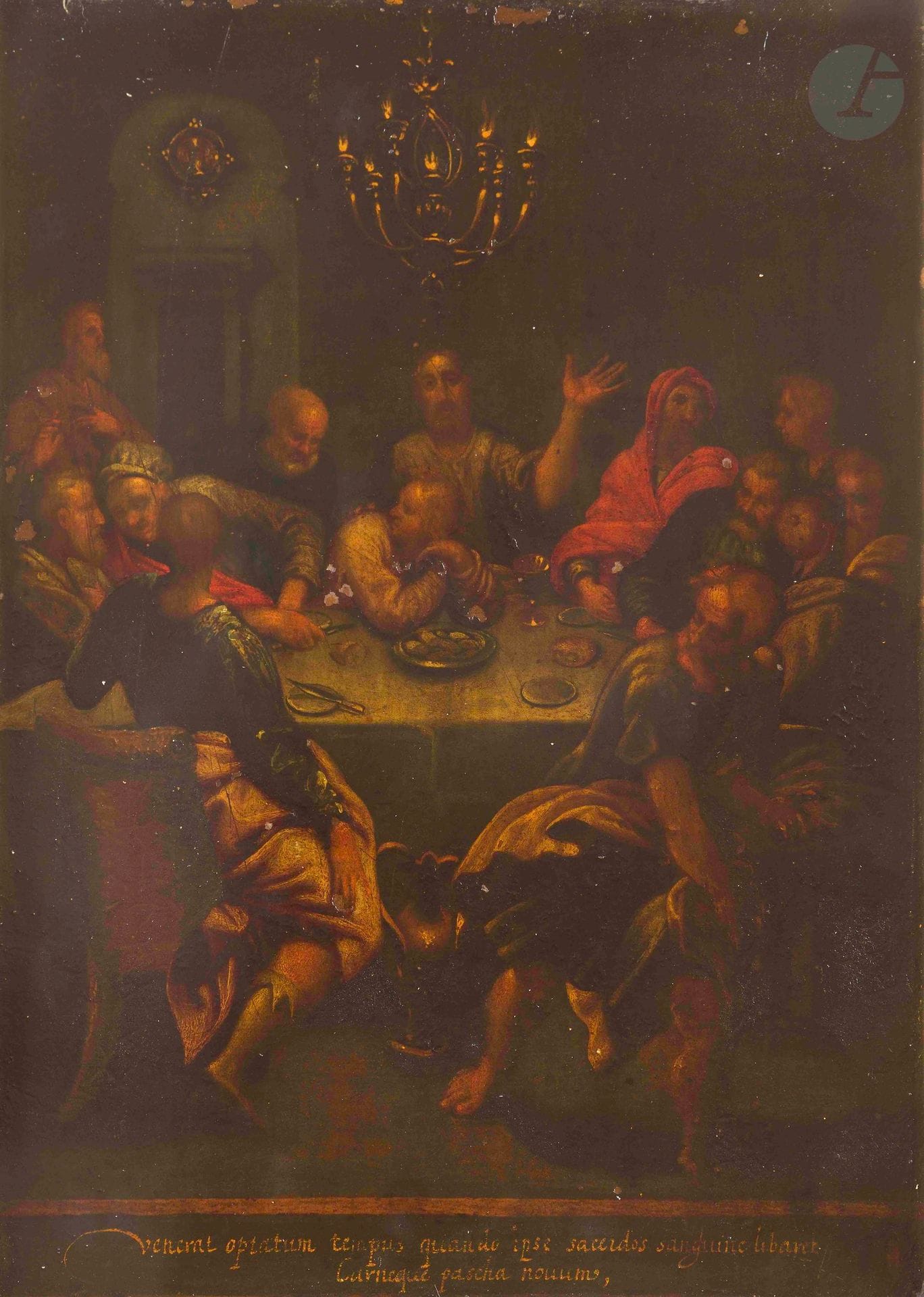 École FLAMANDE vers 1600
L'Adoration des bergers ; La Cène
Paire de cuivres
25 x 18 cm
Porte des inscriptions en latin en bas
Manques