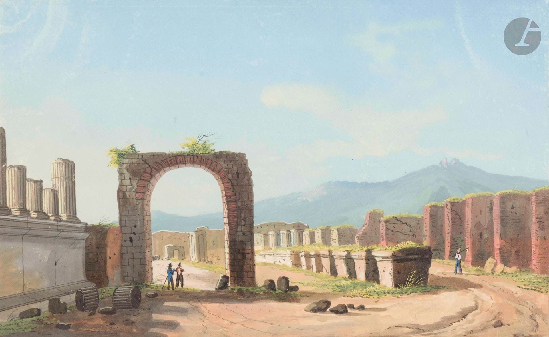ÉCOLE NAPOLITAINE du XIXe siècle
Vue de Naples
Gouaches
19 x 30 cm