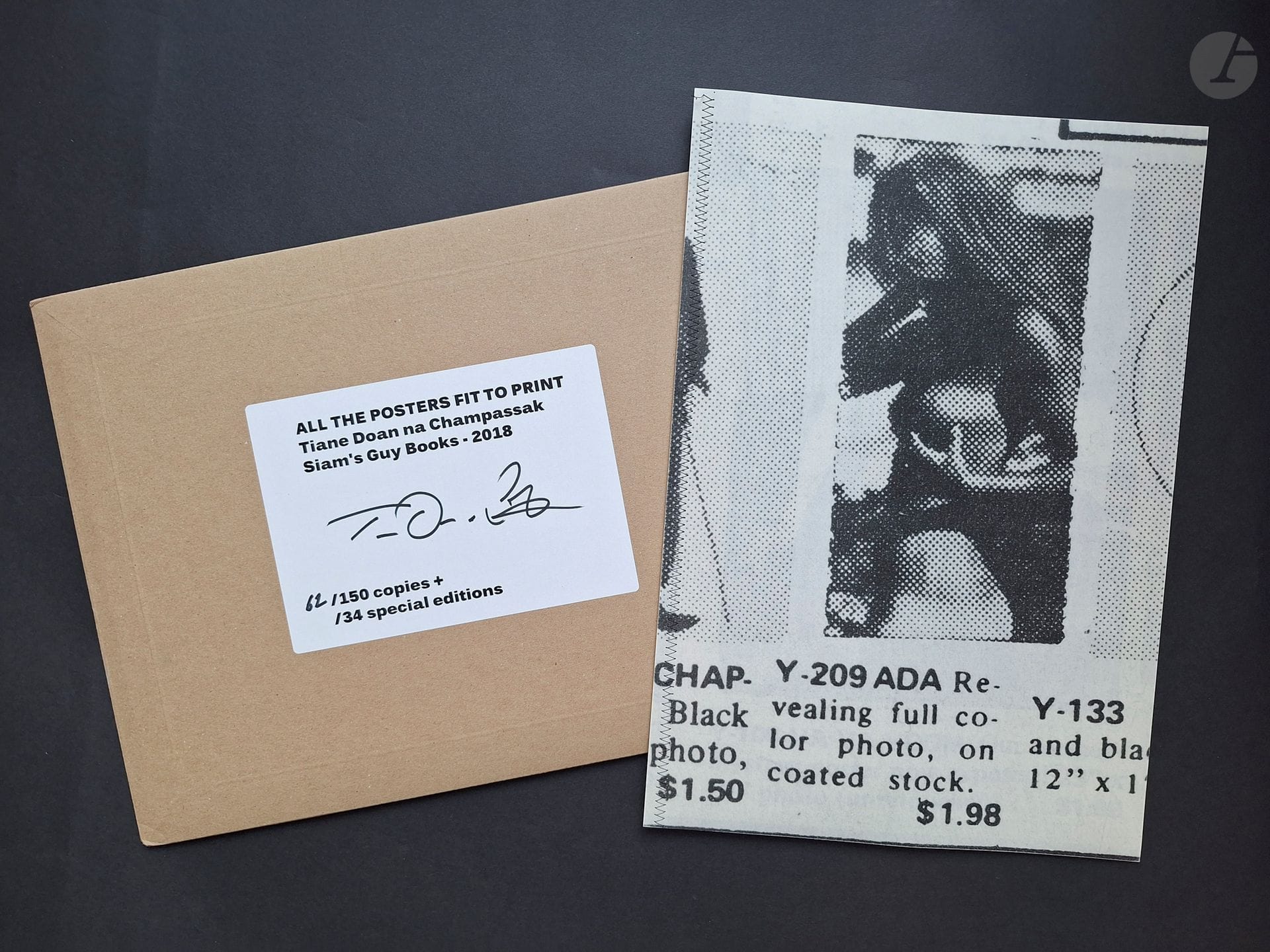 CHAMPASSAK, TIANE DOAN NA (1973) 
All the posters are ready for printing.
Siam's Guy Books, 2018.
Folio (41.5 x 28.5 cm). First edition, printed in a run of 150 numbered copies (No. 62/150). In a titled cardboard slipcase.