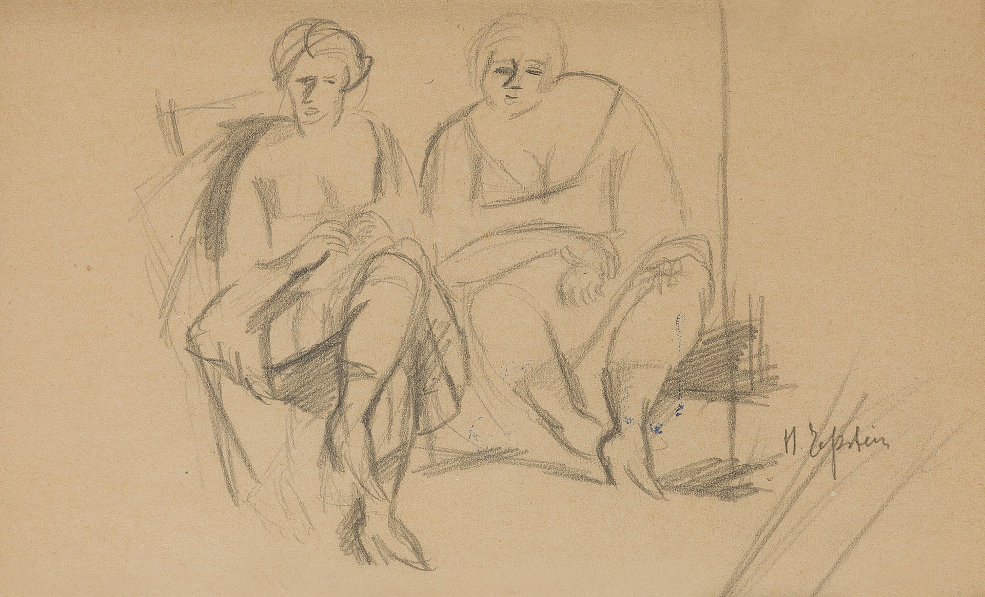 Henri EPSTEIN (1892-1944)
Femmes assises
Mine de plomb.
Signée en bas à droite.
16,7 x 26,9 cm

[Pologne] [art polonais] [sztuka polska]