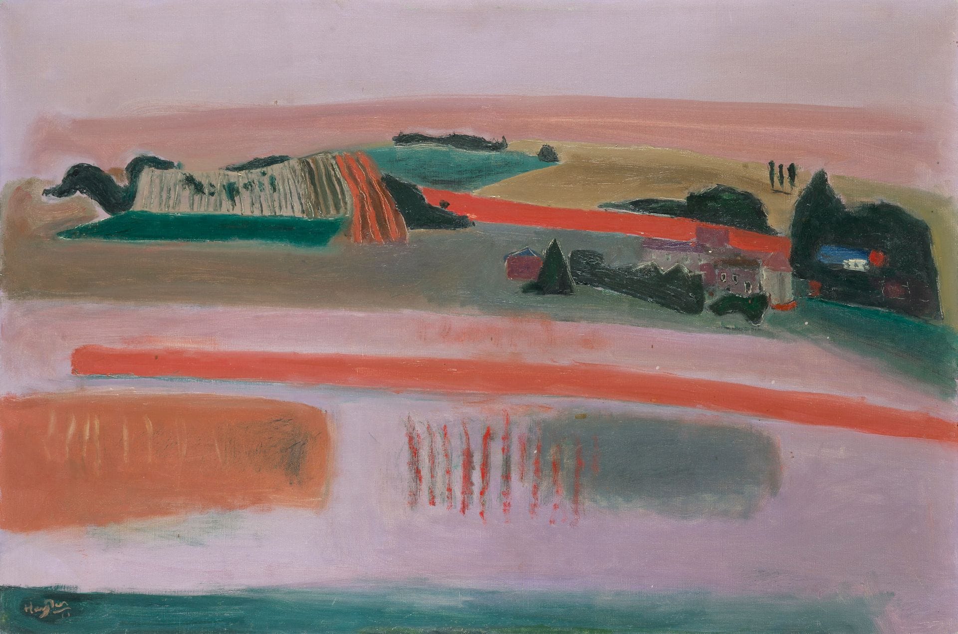 Henri HAYDEN (1883-1970)
Paysage mauve, 1960
Huile sur toile.
Signée en bas à gauche.
54 x 81 cm

Exposition : 
- Musée d’art moderne de la ville de Paris, 3 février - 4 mars 1977, n°10 (étiquette au dos).
- Musée Thomas Henry, Cherbourg, 5 juin - 6 octobre 1997 (étiquette au dos).

Provenance :
Collection Pierre Célice.

[Pologne] [art polonais] [sztuka polska]