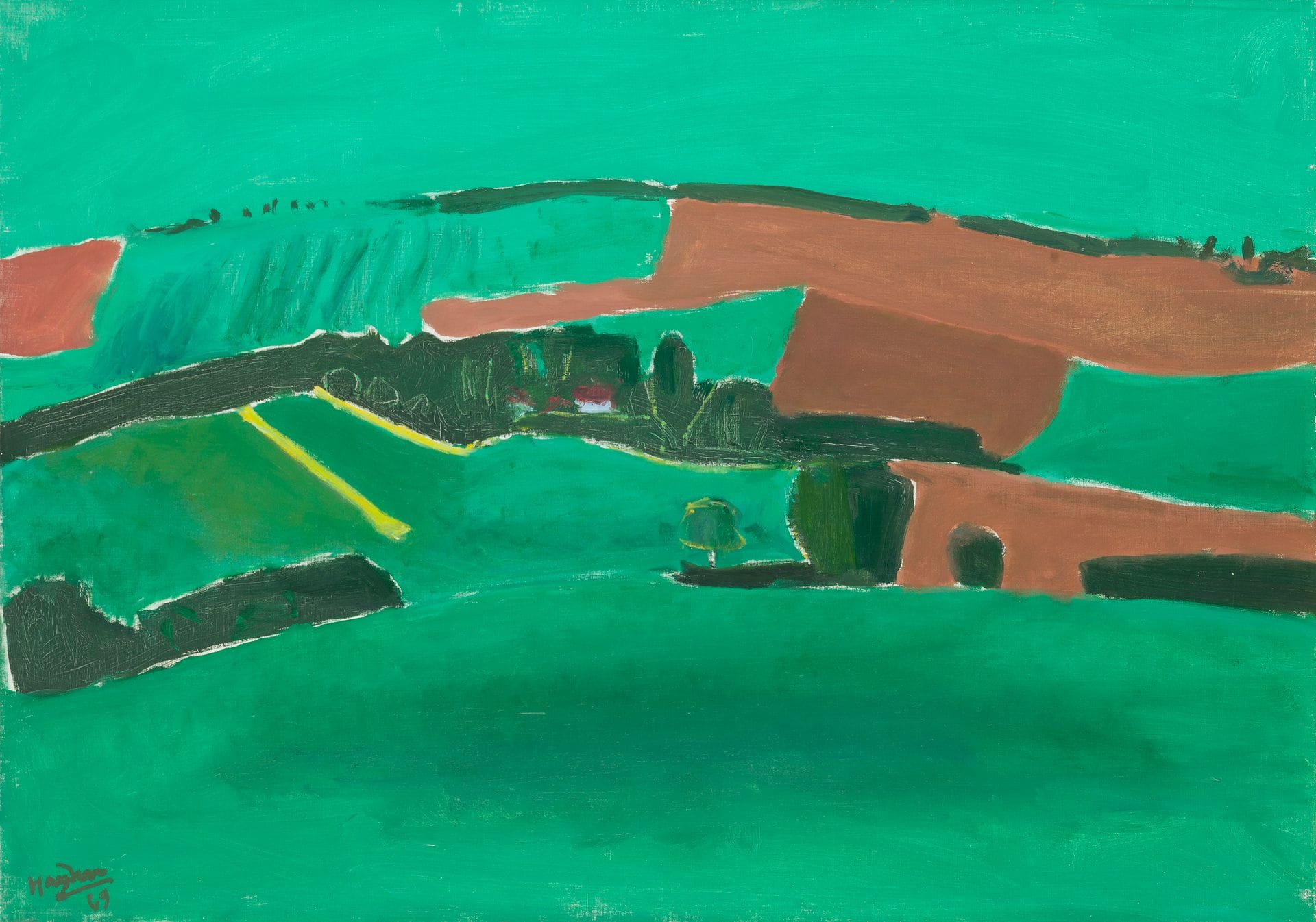 Henri HAYDEN (1883-1970)
Paysage de Villemeneux, 1969
Huile sur toile.
Signée et datée en bas à gauche.
65 x 92 cm

Provenance :
Collection Pierre Célice.

[Pologne] [art polonais] [sztuka polska]