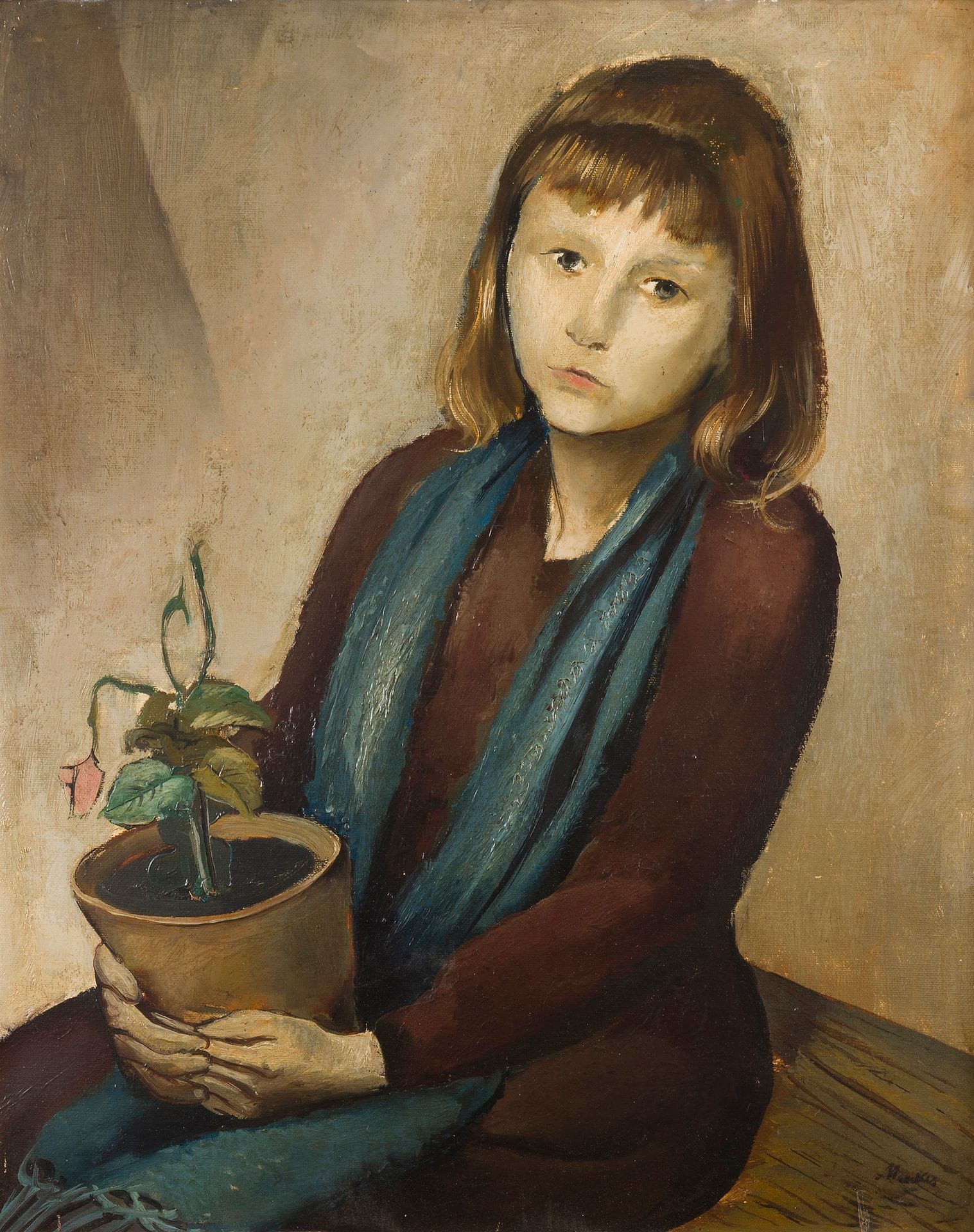 Zygmunt MENKES (1896-1986)
Jeune fille au pot de fleurs, vers 1920
Huile sur carton épais.
Signée en bas à droite.
64 x 53 cm

Provenance : 
D’après l’inventaire conservé par la famille, acquis par le grand-père de l’actuel propriétaire en 1925.

[Pologne] [art polonais] [sztuka polska]