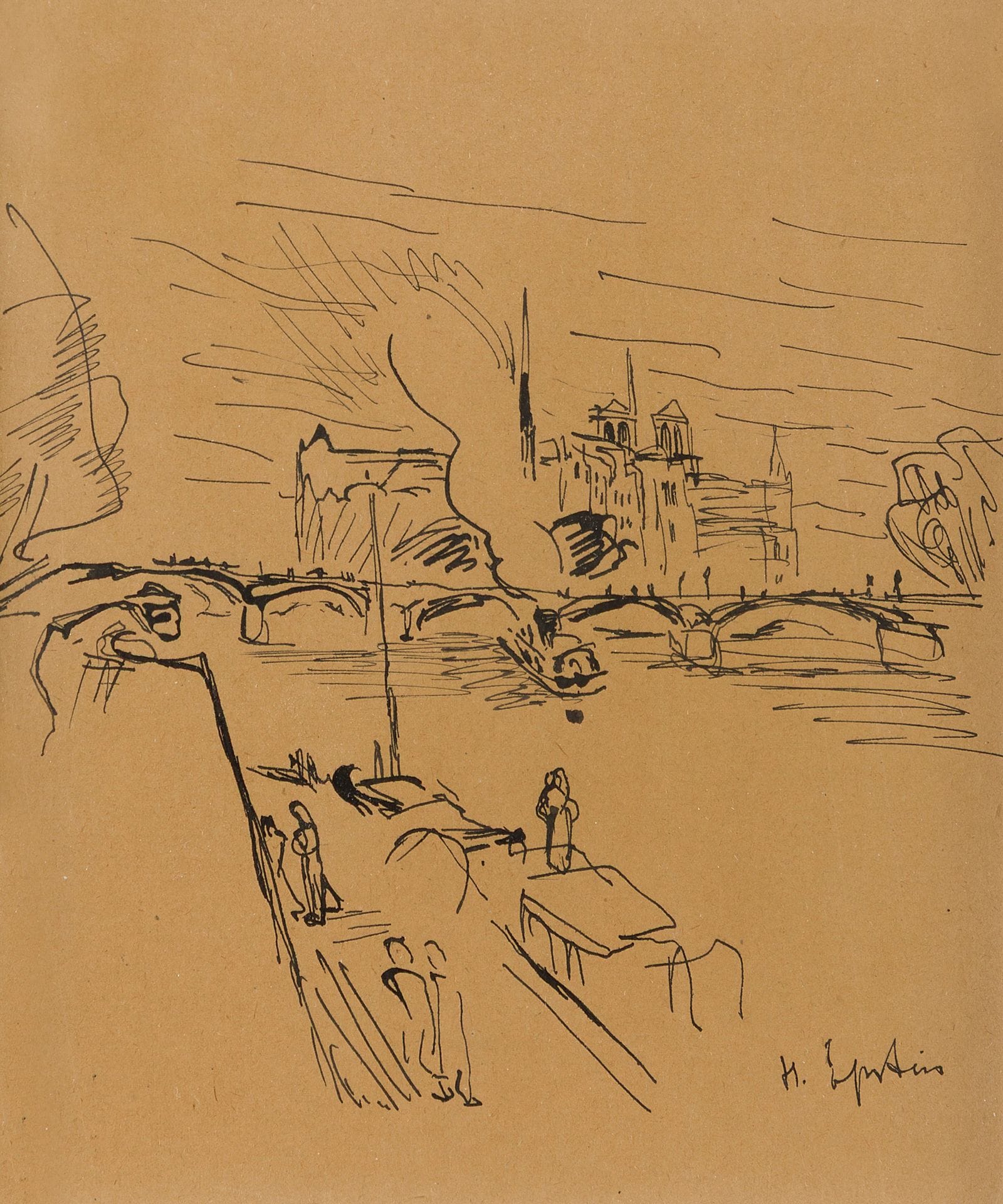 Henri EPSTEIN (1892-1944)
Notre-Dame seen from the quays
Three (3) inks.
Signed lower right (3).
23 x 19.7 cm; 22.5 x 19.7 cm; 22.3 x 19.7 cm sight.

[Poland] [Polish art] [sztuka polska]