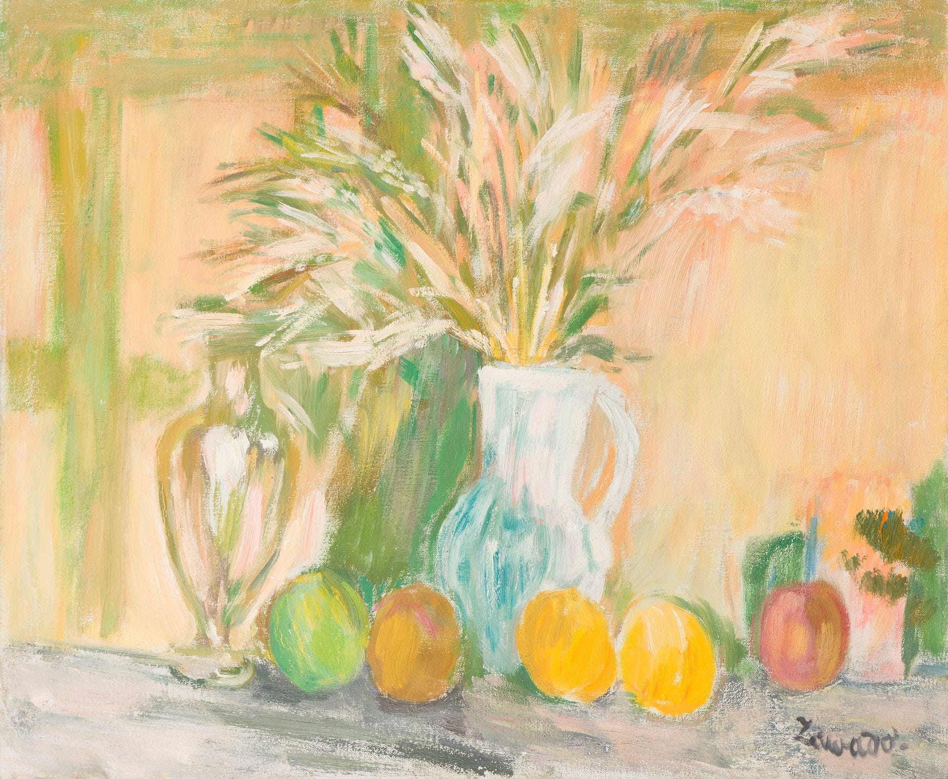 Jan-Waclaw Zawadowski, dit ZAWADO (1891-1982)
Nature morte aux fruits, c. 1960
Huile sur toile.
Signée en bas à droite.
46 x 61 cm

[Pologne] [art polonais] [sztuka polska]