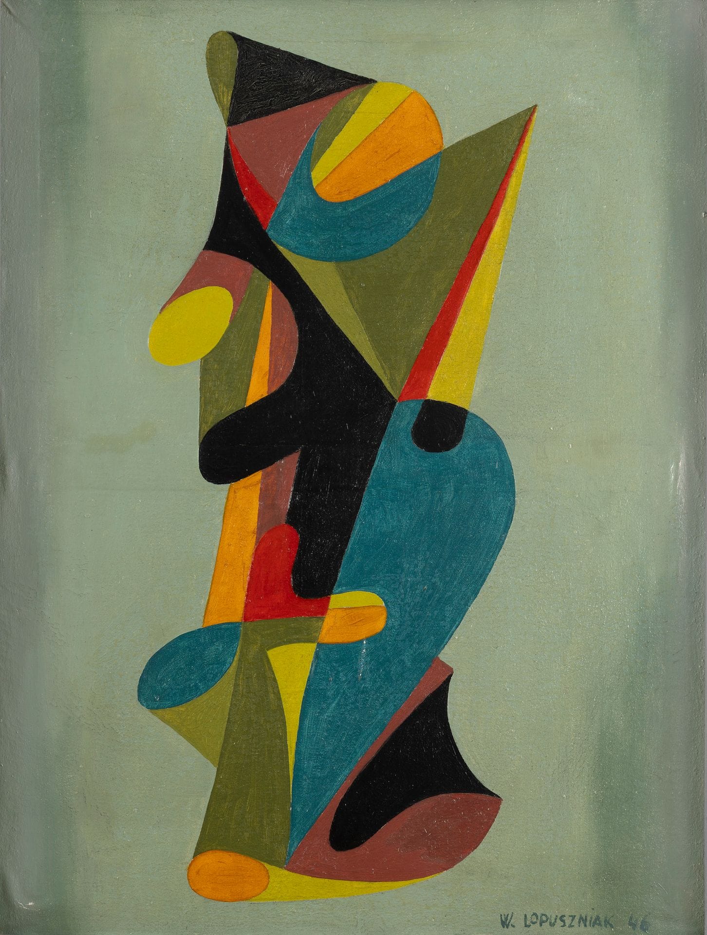 Władysław Łopuszniak (1904-1995)
Composition, 1946
Huile sur toile.
Signée et datée en bas à droite.
(Accidents).
61 x 46 cm

[Pologne] [art polonais] [sztuka polska]