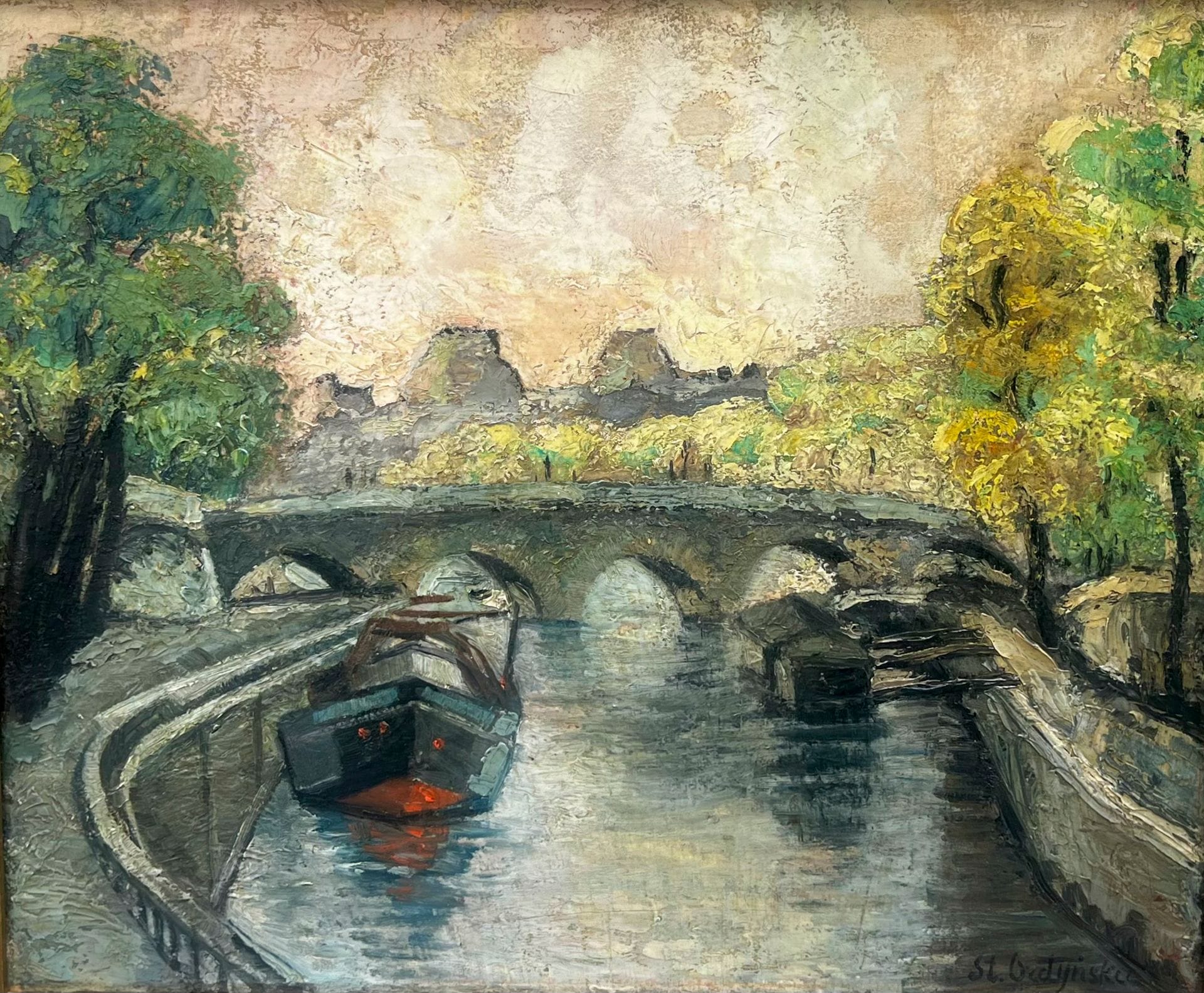 Stefania Ordyńska-MORAWSKA (1882-1968)
Vue de la Seine à Paris
Huile sur toile.
Signée en bas à droite.
38 x 46 cm

[Pologne] [art polonais] [sztuka polska]