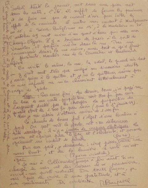 LITTÉRATURE. 11 L.A.S. adressées à l’historien Georges Poisson, 1974-1987.
René Barjavel, Julien Green (évoquant ses souvenirs du Vésinet), Félicien Marceau (sur Choderlos de Laclos), François Nourissier (6, notamment à propos du Laclos de G.P.), Maurice Toesca (2). On joint 4 l.a.s. par Joséphine Baker, Yvette Chauviré (2) et Maurice Schumann.