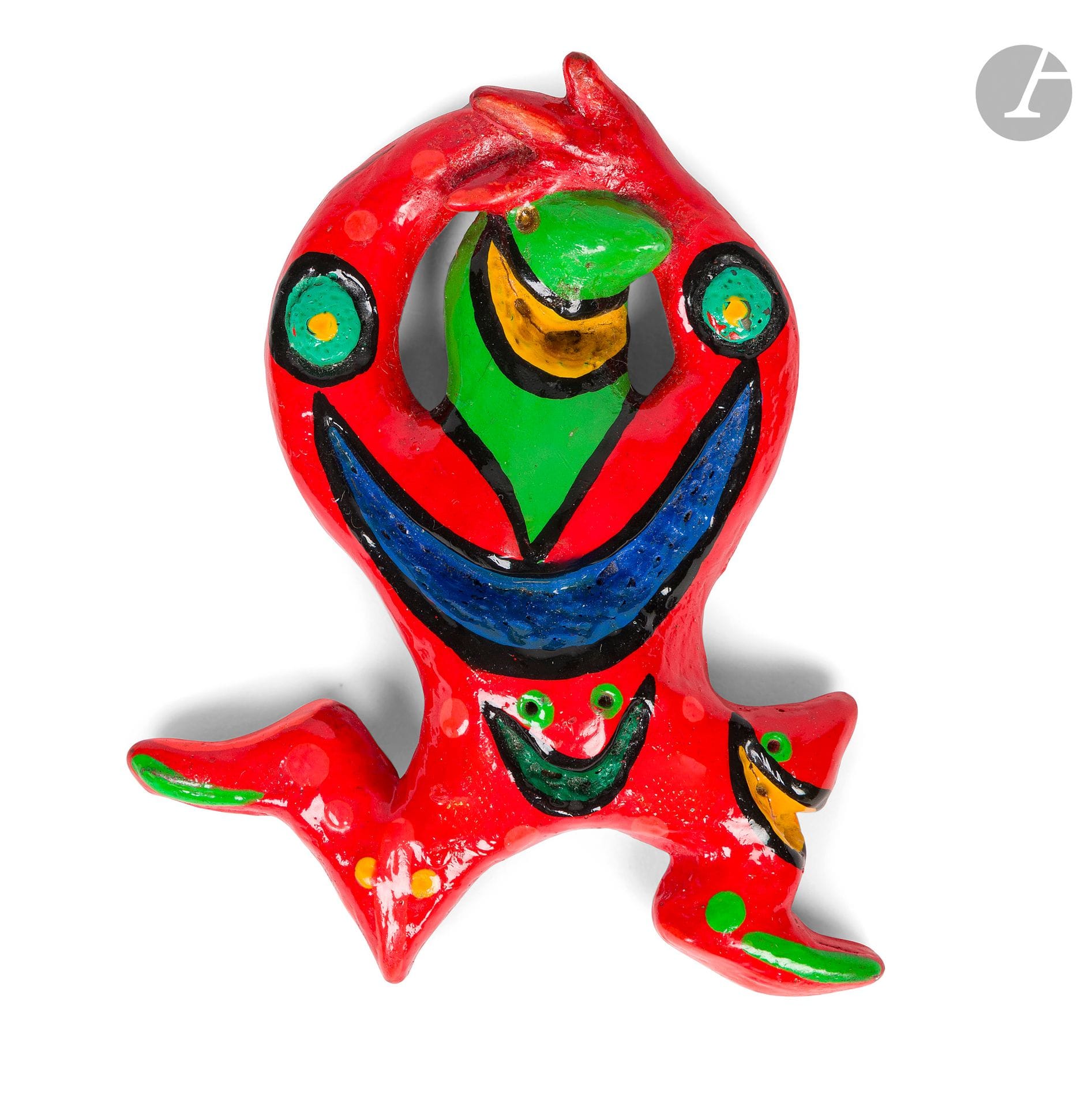 Federica MATTA (born in 1965)
Fantasy figure
Painted resin brooch.
Signed on the back.
9 x 6.5 cm