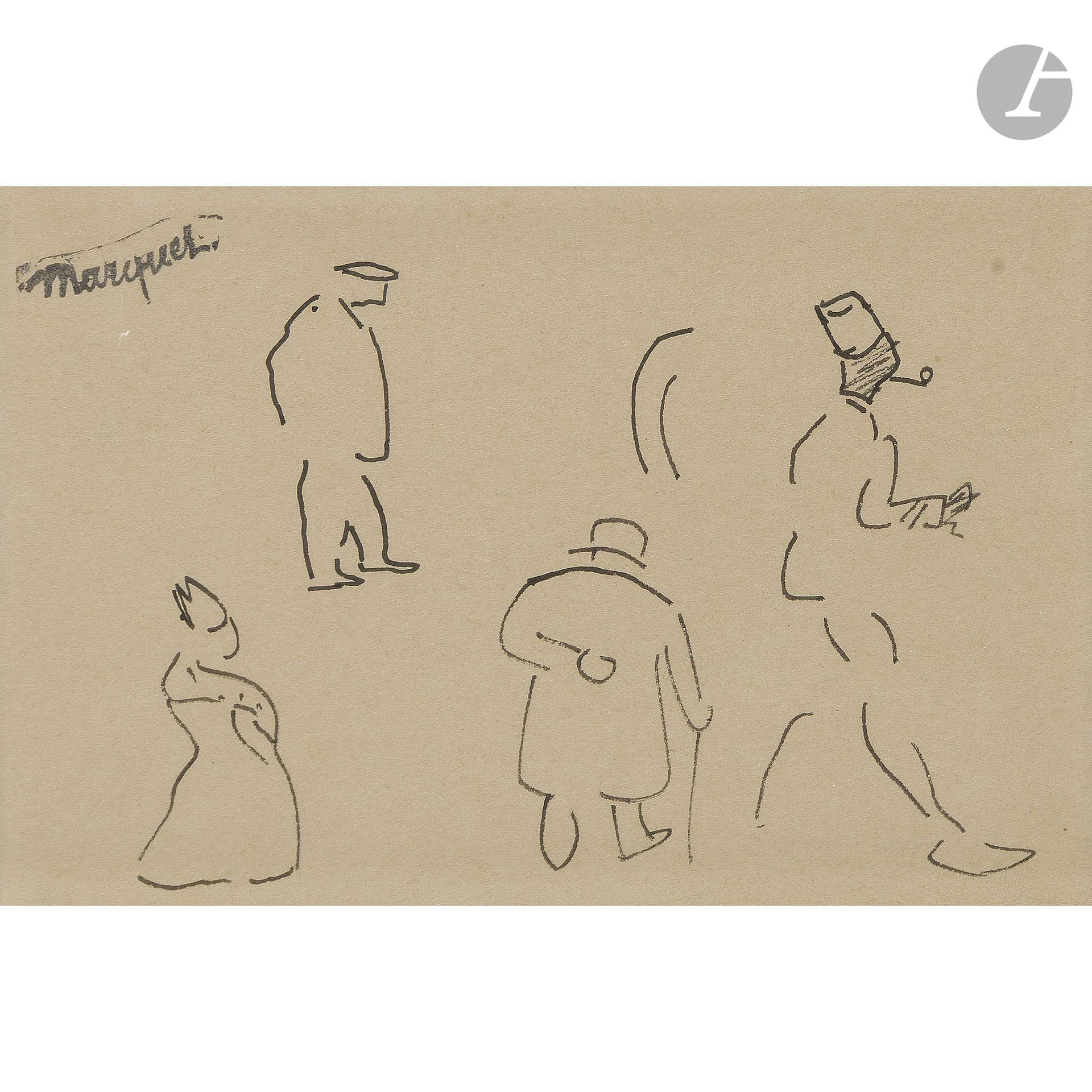Albert MARQUET (1875–1947)
Study of Figures
Ink.
Bears the artist’s stamp.
9.5 x 14 cm