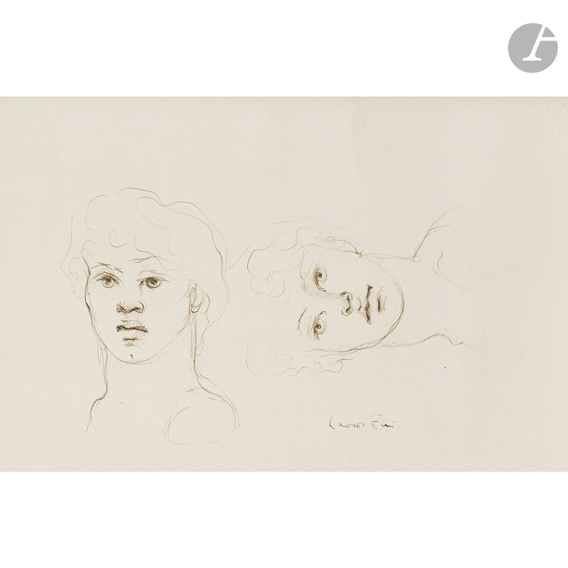 Leonor FINI (1908–1996)
Faces
Ink.
Signed lower right.
(Creases).
20 x 29 cm