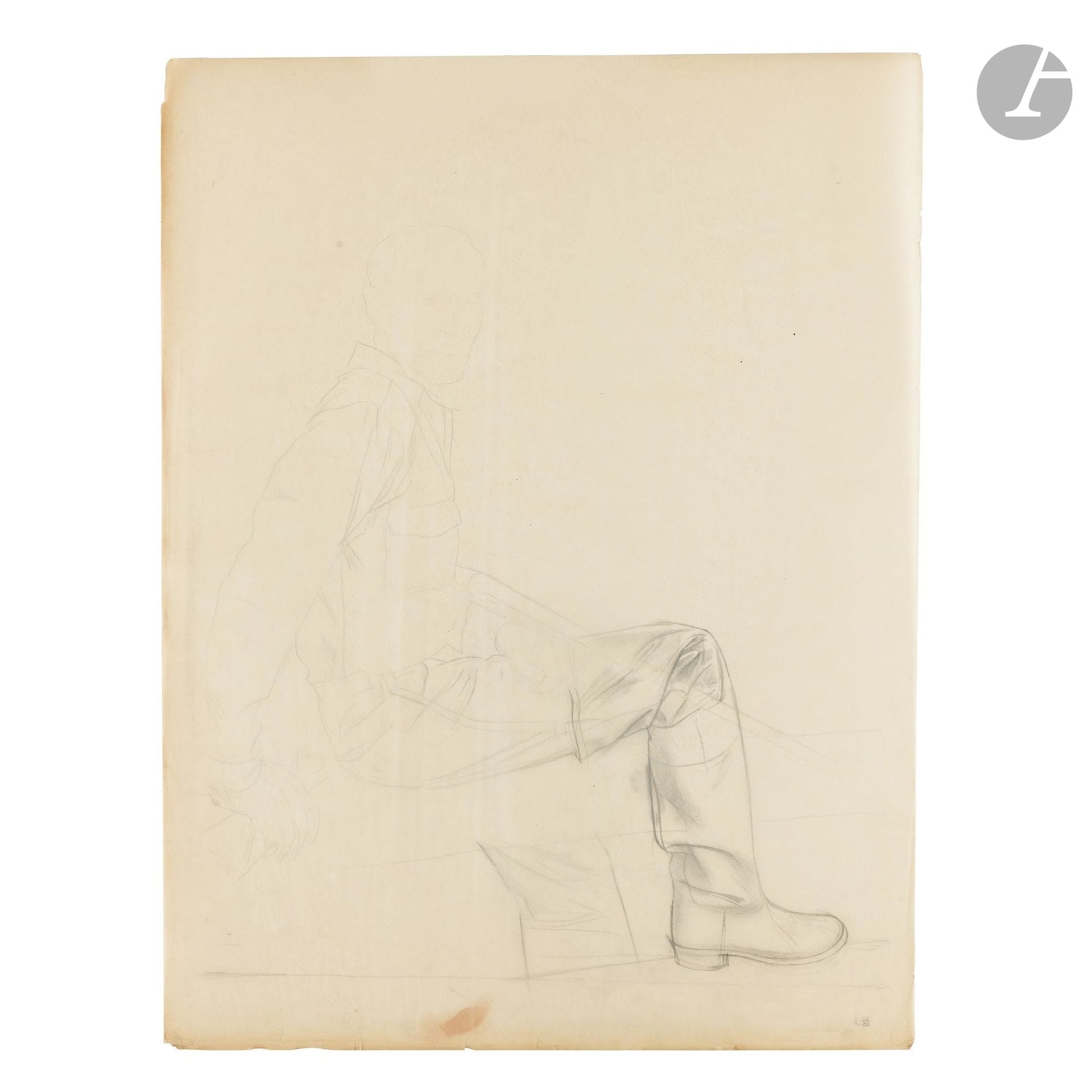 Bernard BOUTET DE MONVEL (1881–1949)
Seated Man with a Rifle
Three graphite drawings on tracing paper.
Stamped.
(Tears and missing sections along the edges).
65 x 50 cm each