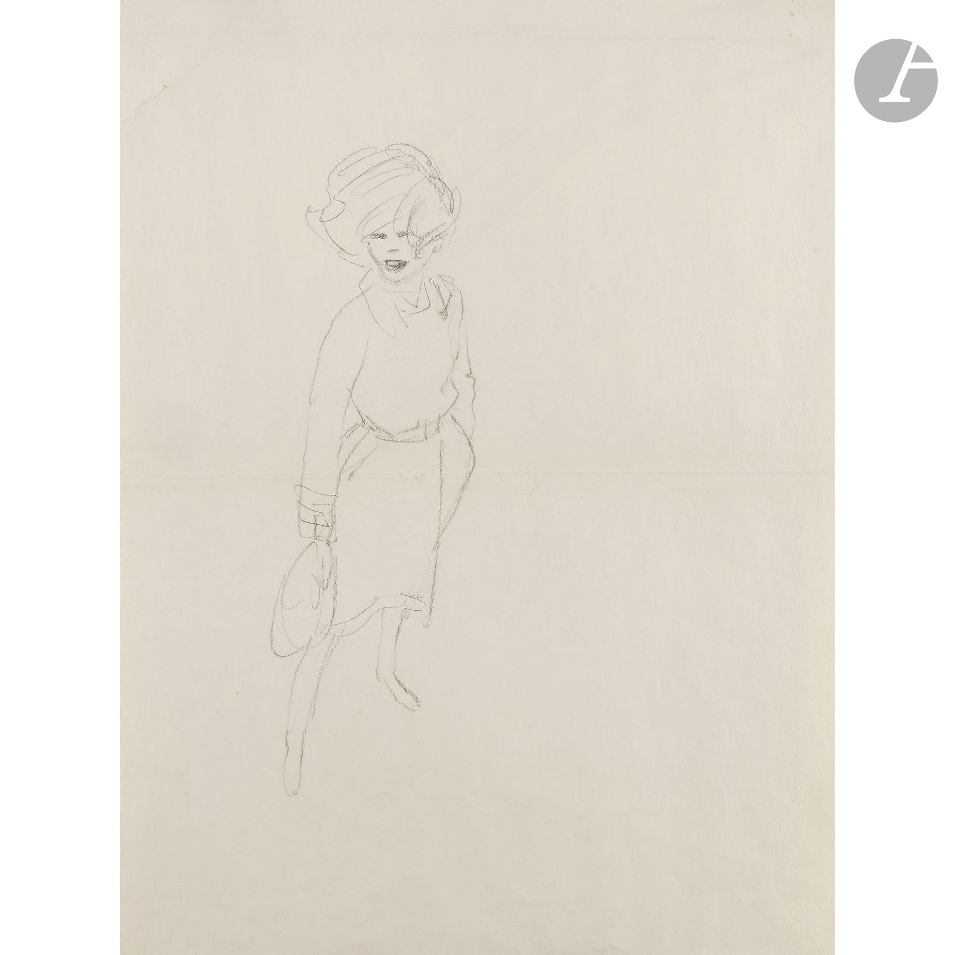 René GRUAU (1909–2004)
Design for the “Royal Blizzand” poster, 1950
Pencil.
Unsigned. 
(Center fold and side fold).
64 x 49 cm

Provenance: 
José de Gorrochategui Collection.