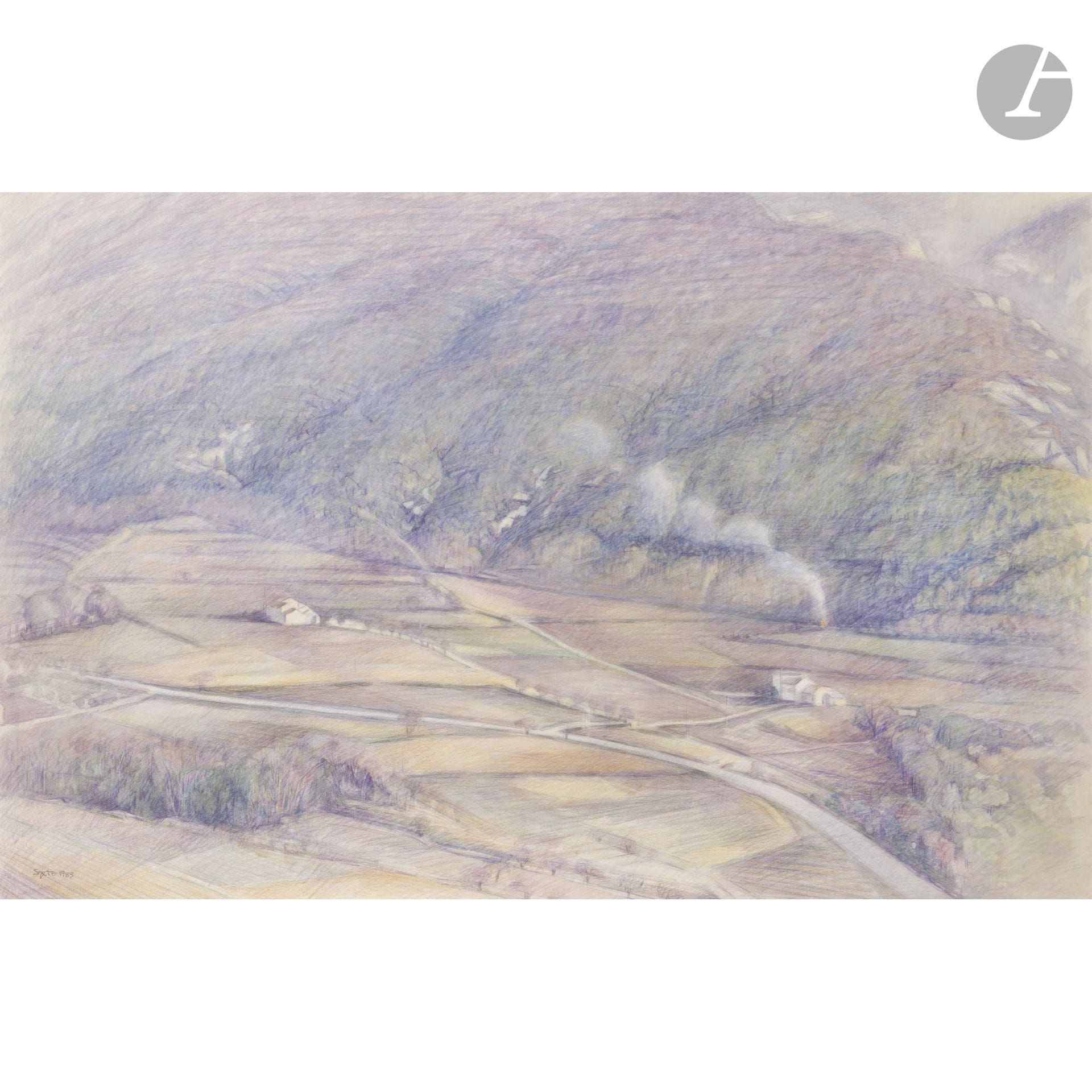 Lap SZETO (born in 1949)
Luberon Landscape, 1983
Watercolor and colored pencils.
Signed and dated lower left.
65 x 98 cm

Provenance: 
Galerie Claude Bernard, Paris (label on the back).