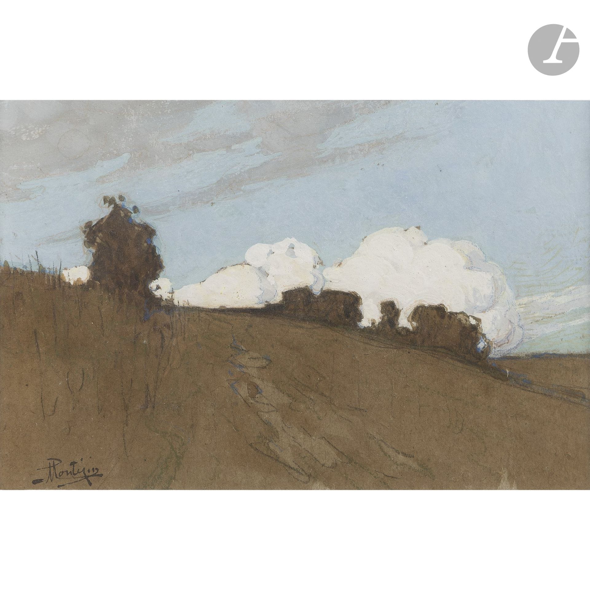 Pierre-Eugène MONTEZIN (1874–1946)
Landscape
Gouache and watercolor.
Signed lower left.
12 x 18 cm

We would like to thank Mr. Cyril Klein-Montézin for confirming the authenticity of this work and for the information he provided.