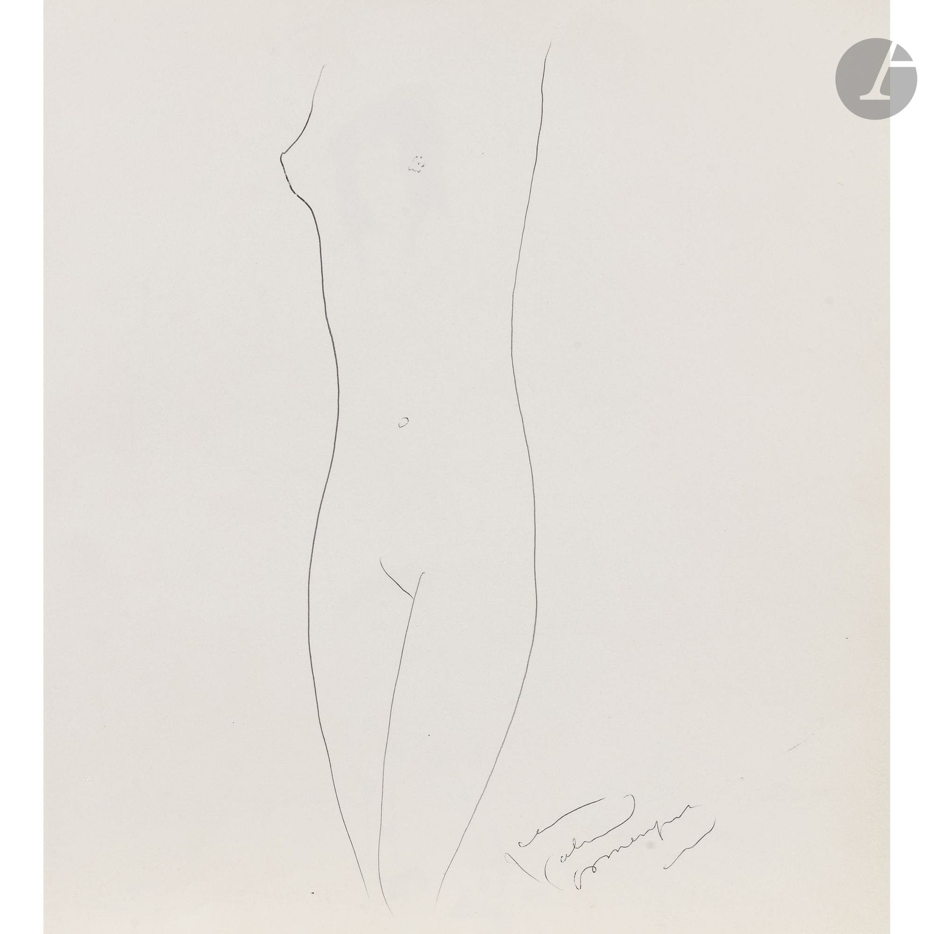 Jean-Gabriel DOMERGUE (1889–1962)
Standing Nude
Ballpoint pen.
Signed lower right.
26.5 x 23.6 cm