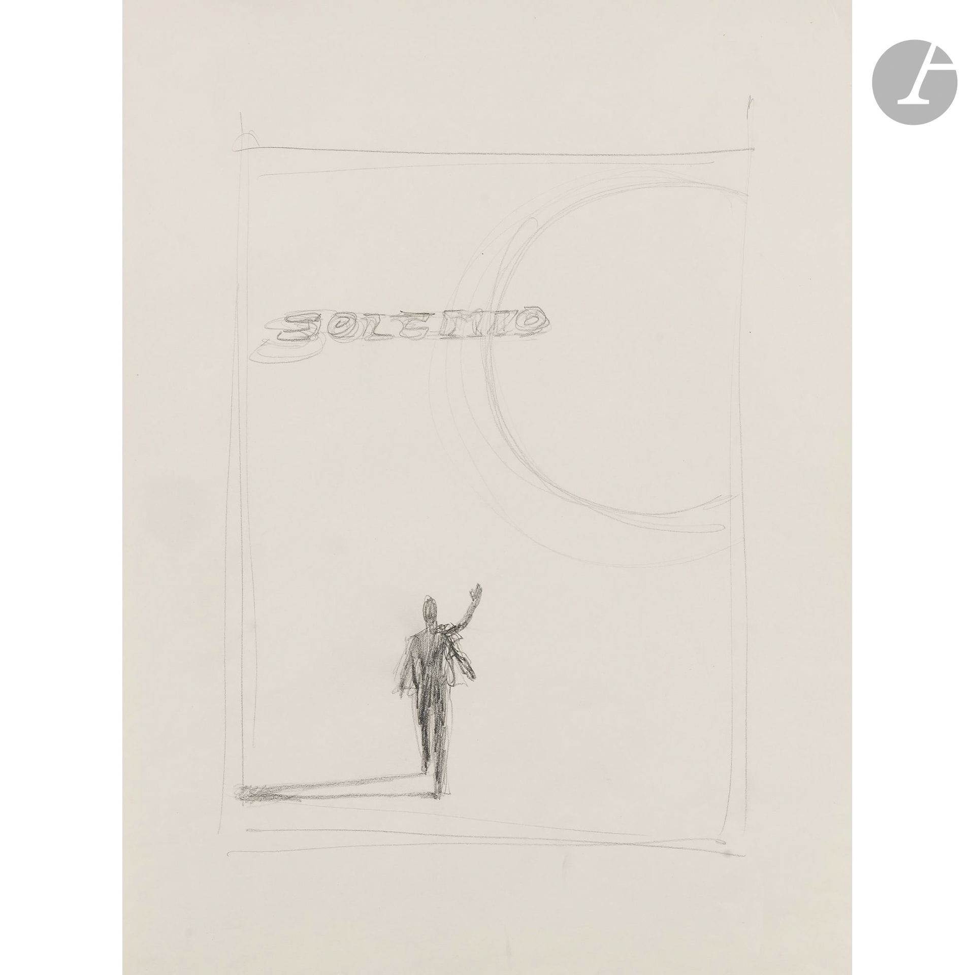 René GRUAU (1909–2004)
Study for “Solemio”
Pencil on paper.
58 x 43.5 cm

Provenance: 
José de Gorrochategui Collection.