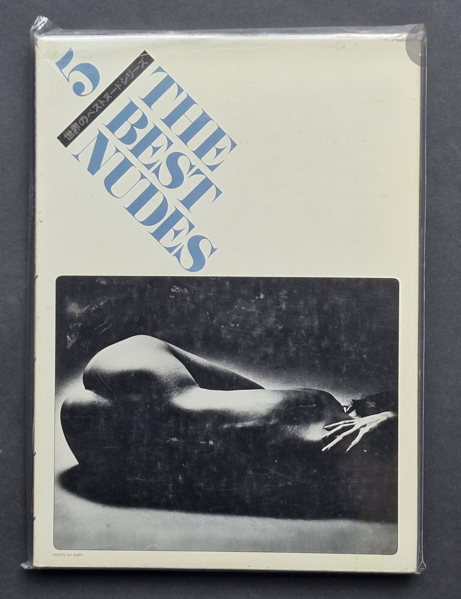 SIEFF, JEANLOUP (1933-2000)
The Best Nudes 5.
Haga Shoten, Tokyo, 1980.
In-4 (30,5 x 22 cm). Édition originale, en japonais, comprenant 100 photographies de Jeanloup Sieff. Relié sous jaquette illustrée et jaquette translucide imprimée.