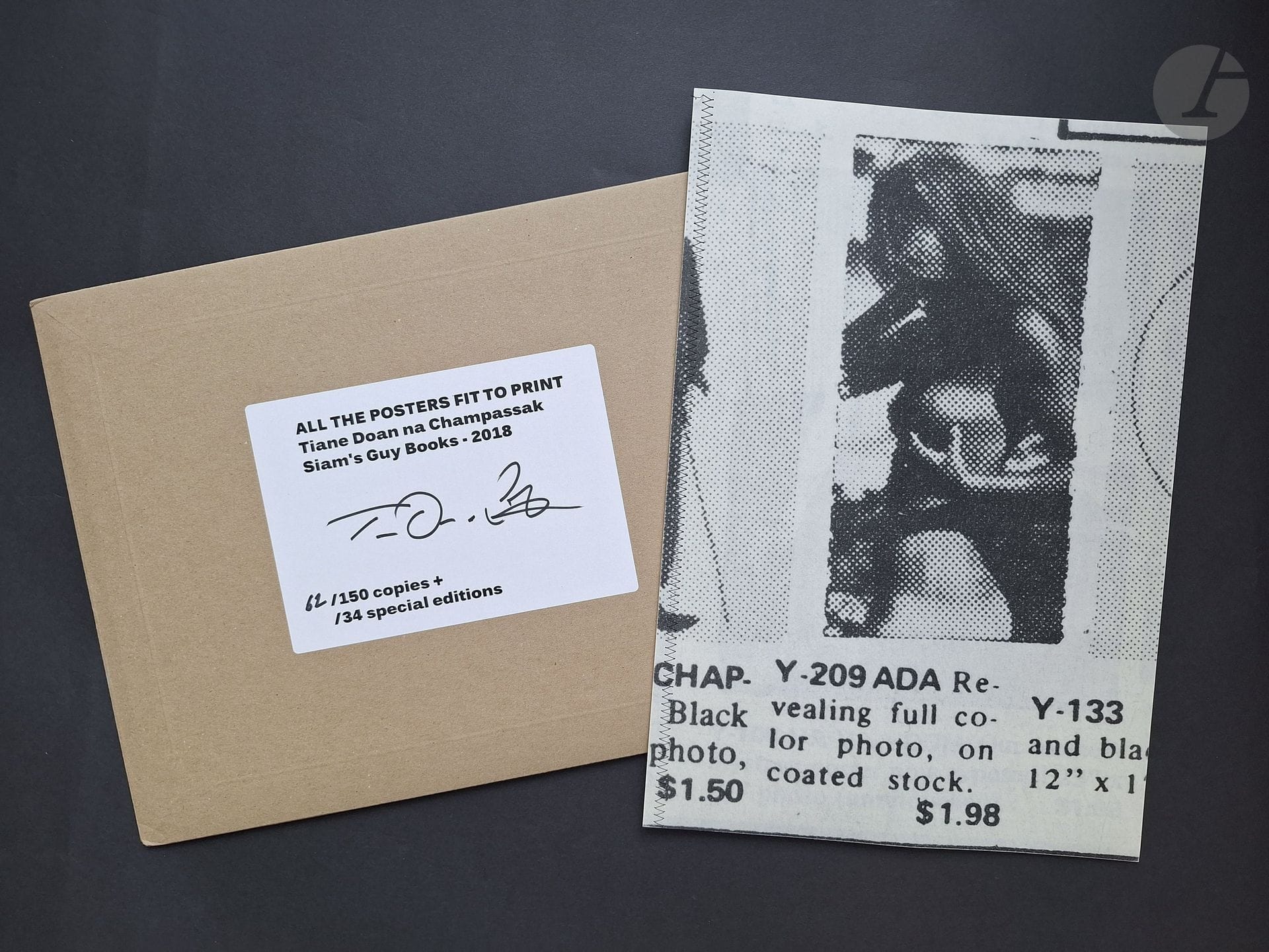 CHAMPASSAK, TIANE DOAN NA (1973)
All the posters are ready for printing.
Siam's Guy Books, 2018.
Folio (41.5 x 28.5 cm). First edition, printed in a run of 150 numbered copies (No. 62/150). In a titled cardboard sleeve.