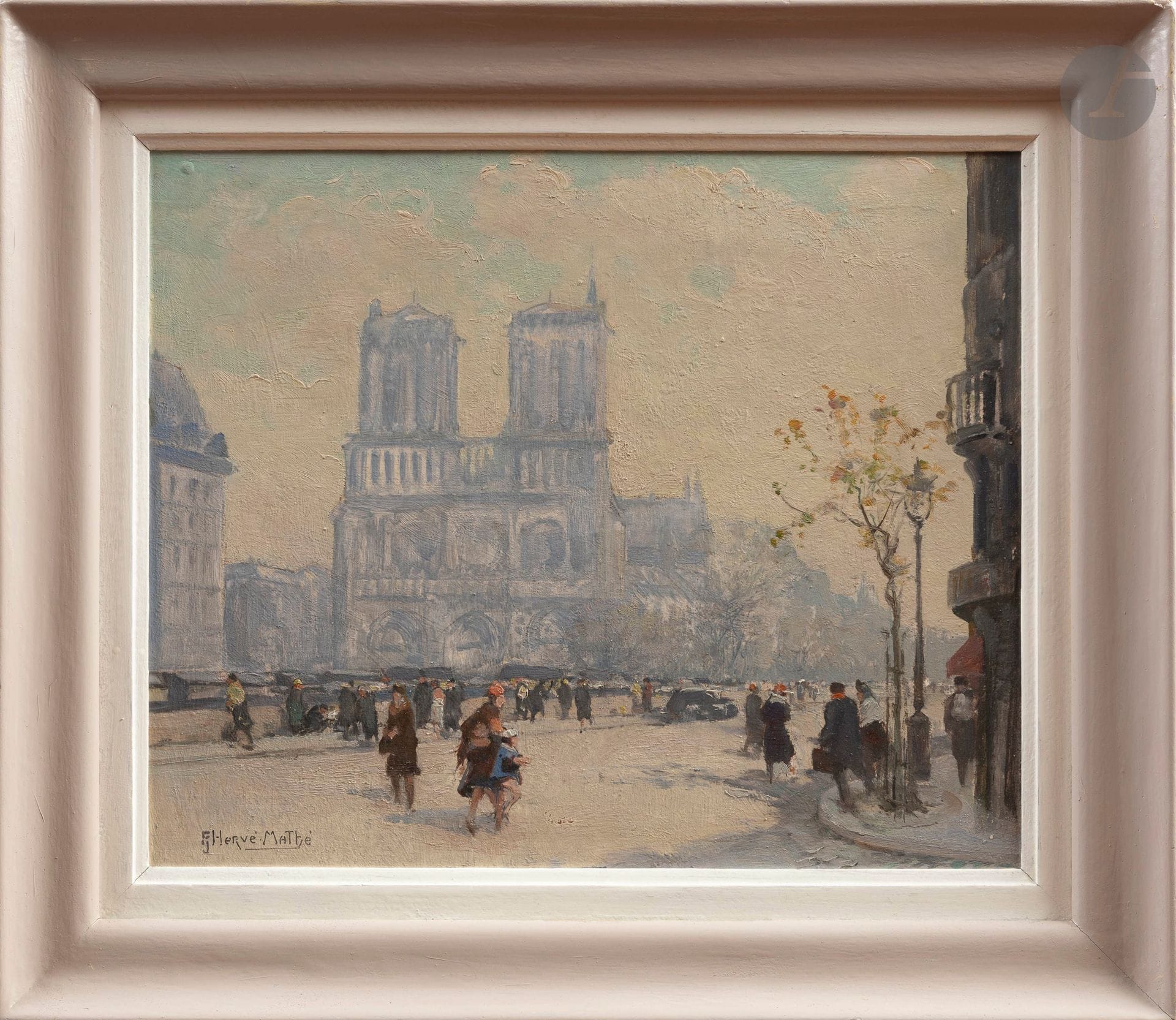 Jules HERVÉ-MATHÉ (1868-1953)
Paris, Notre-Dame
Huile sur isorel.
Signée en bas à gauche.
H. : 38 cm - L. : 46 cm

Ce lot provient du Grand Hall du château d'Arcangues.