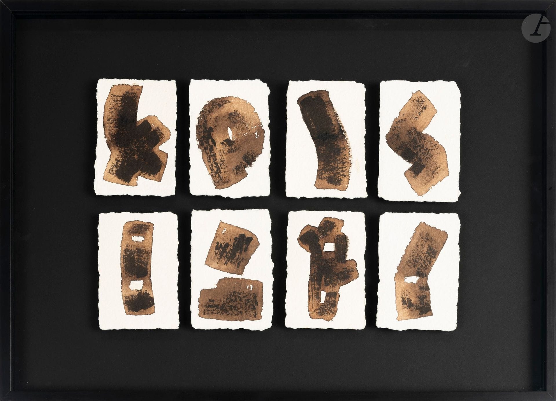 Kepa AKIXO dit ZIGOR (né en 1948) 
Alphabet, 2019
Brou de noix sur papier fort.
La feuille : H. : 15 cm - L. : 11 cm 
Le cadre : H. : 52 cm - L. : 73 cm

Provenance : 
Acquis directement auprès de l'artiste. 

Un certificat d'authenticité sera remis à l'acquéreur.