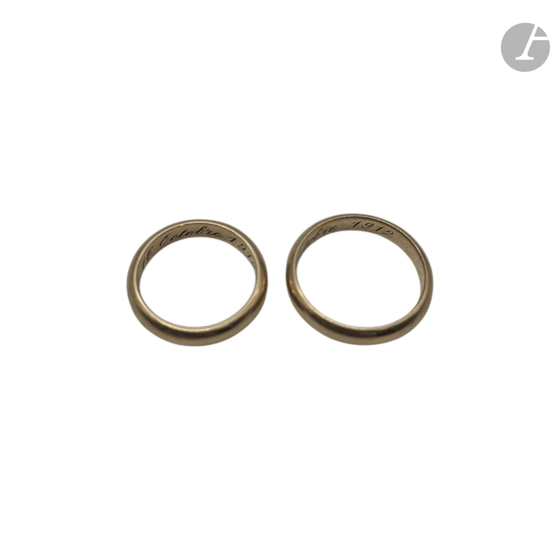 Deux alliances en or jaune 750°/°°. 
Poids net : 9,1 g

FRAIS ACHETEUR 8% HT