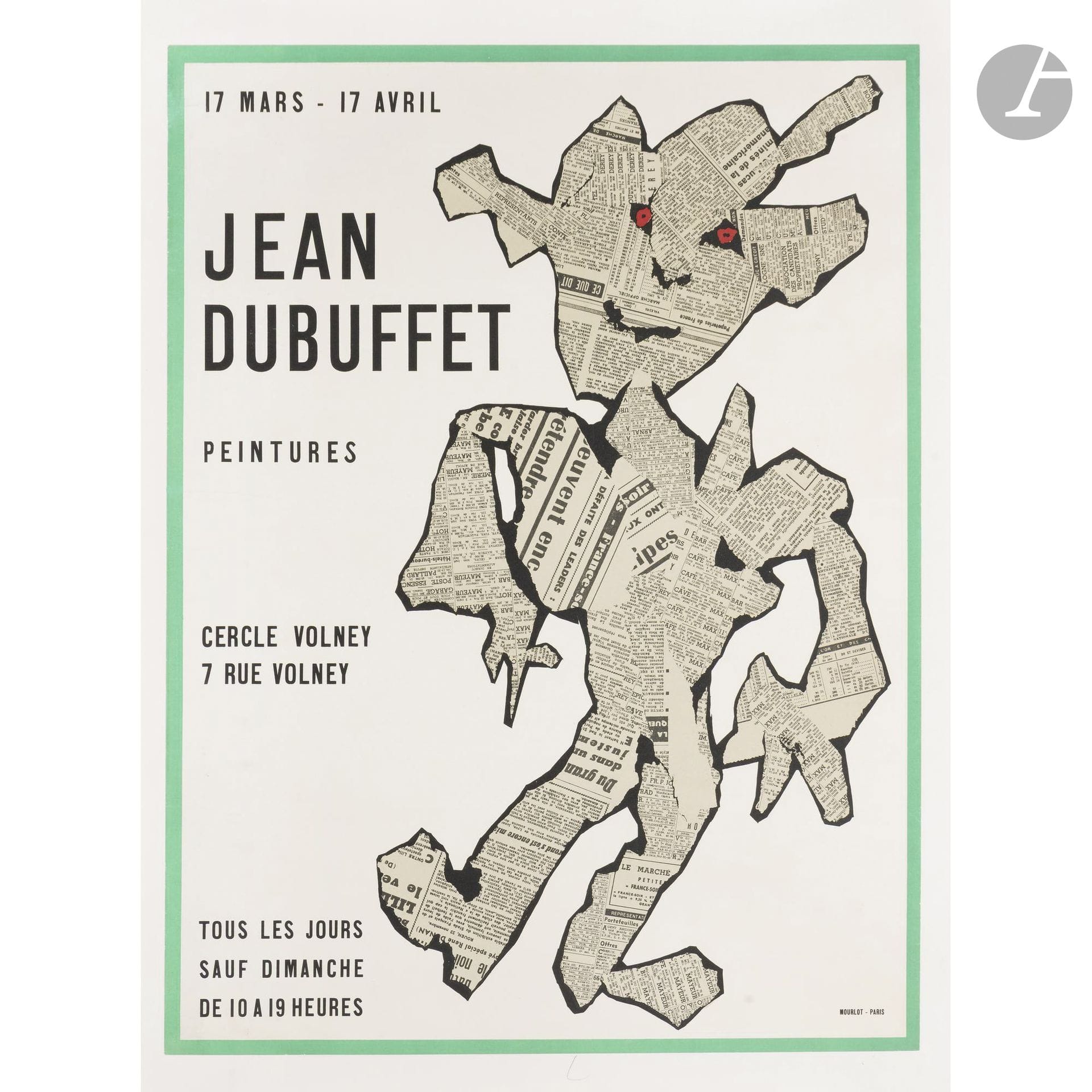 SET OF 9 POSTERS:
Alexander Calder: Reims, Jean Dubuffet: Cercle Volney, Arman: Louisiana, Raynaud: Galerie Alexandre Iolas, Henri Michaux: René Drouin, Kandinsky