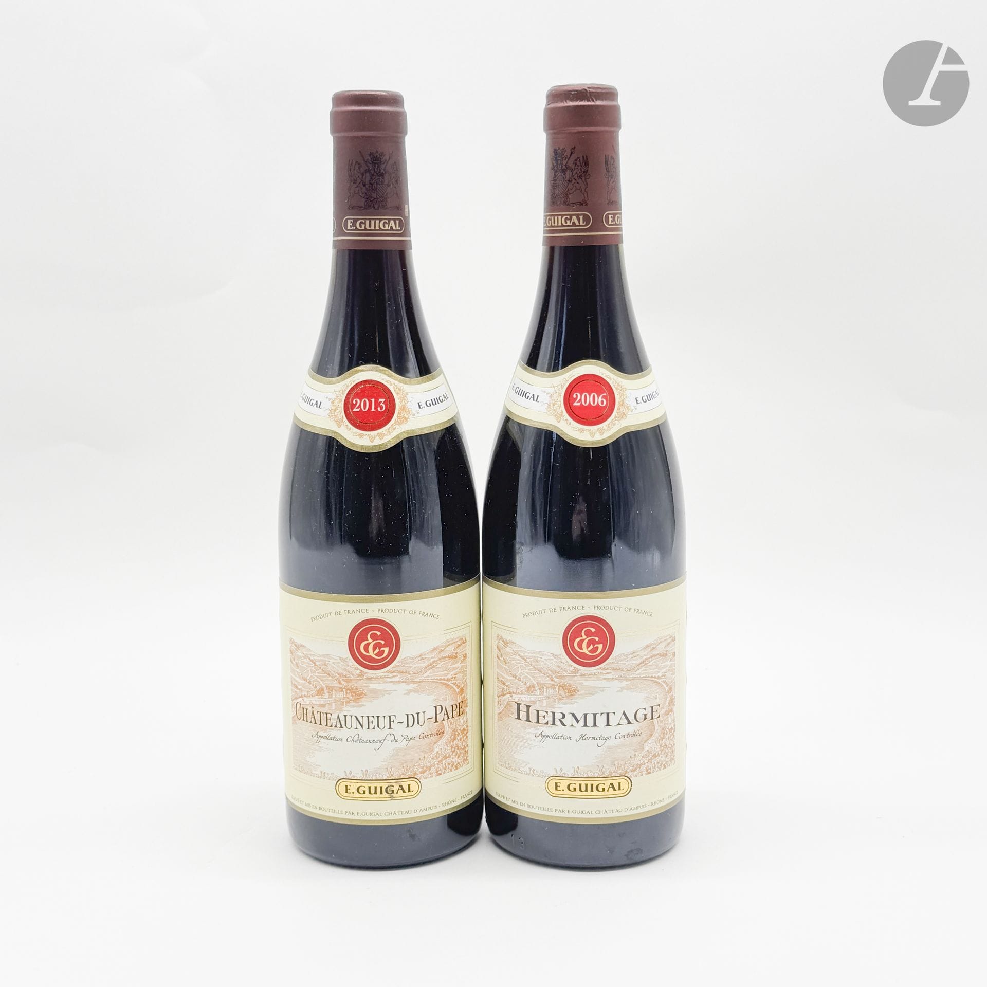 1 B HERMITAGE Rouge, Guigal, 2006
1 B CHÂTEAUNEUF DU PAPE Rouge, Guigal, 2013