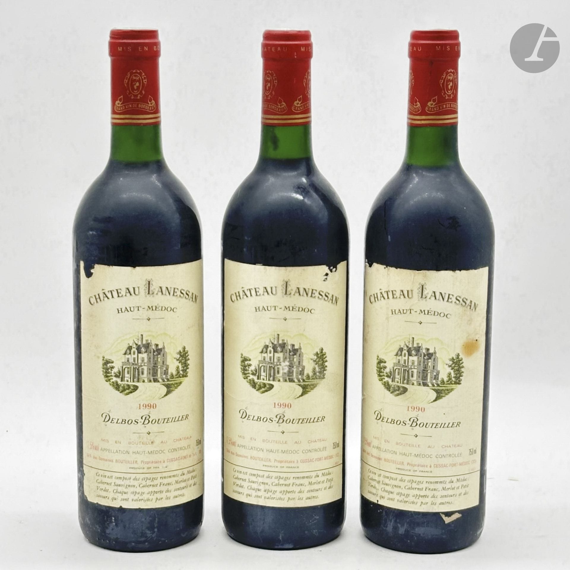 3 B CHÂTEAU LANESSAN (2 B.G; e.a.), Haut-Médoc, 1990