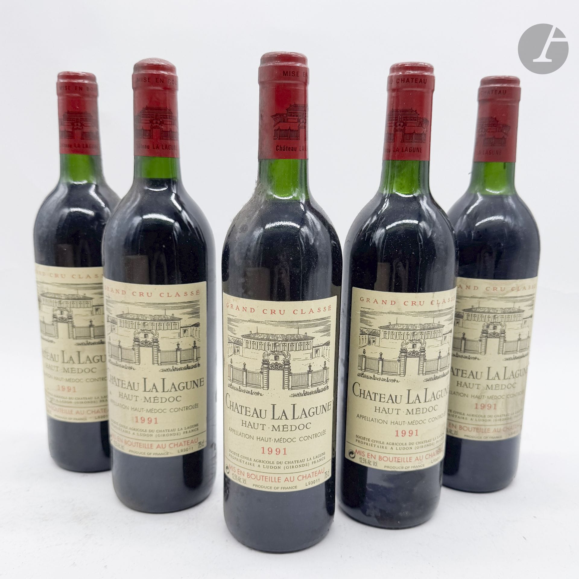 5 B CHÂTEAU LA LAGUNE (1 T.L.B.+; 3 T.L.B; e.t.h. légères), GCC3 Haut-Médoc, 1991
